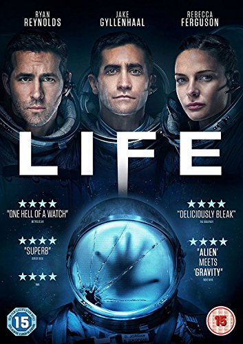 DVD cover for the movie Life featuring three astronauts and a cracked helmet visor.