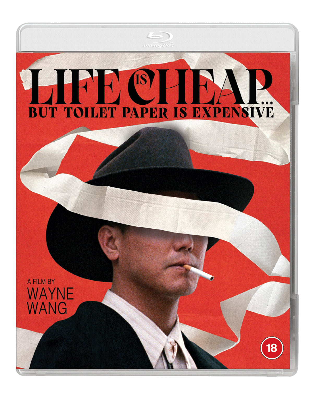 Blu-ray cover featuring a man with a cigarette and toilet paper.