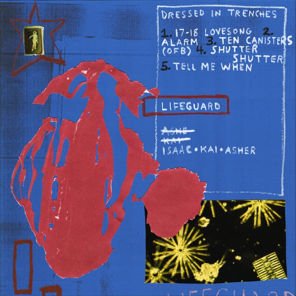 Vinyl record cover: abstract red and blue design with band name "Lifeguard".