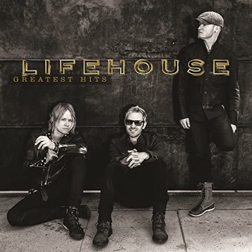 Lifehouse “Greatest Hits” CD cover with band members in grayscale.