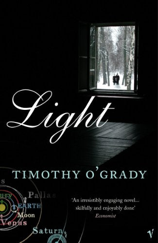 Book cover for “Light” with a window scene and celestial imagery.