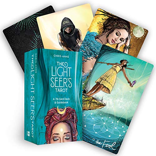 The Light Seer's Tarot box and several illustrated tarot cards fanned out behind it.