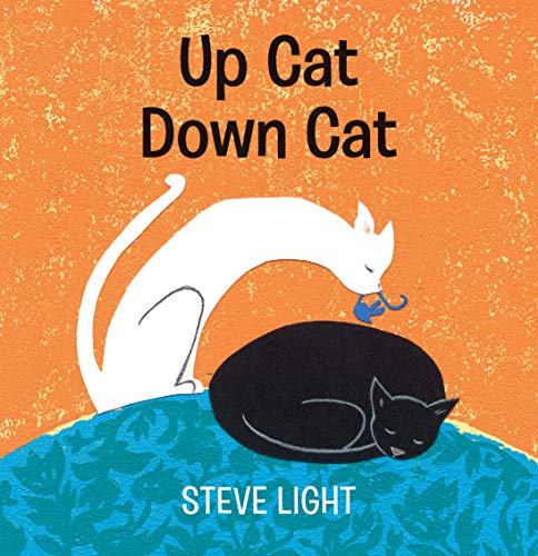 Book cover: two stylized cats, one black and one white, on blue waves.