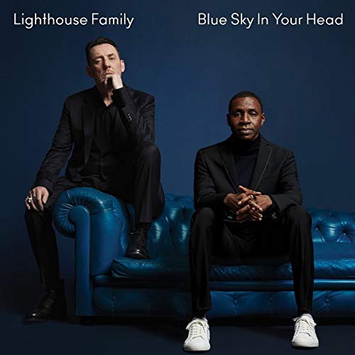 Lighthouse Family album cover featuring two men seated on a blue couch.