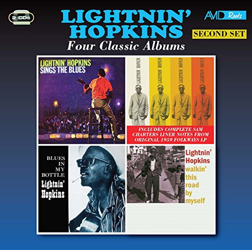 CD cover for Lightnin' Hopkins' "Four Classic Albums" with portrait imagery.