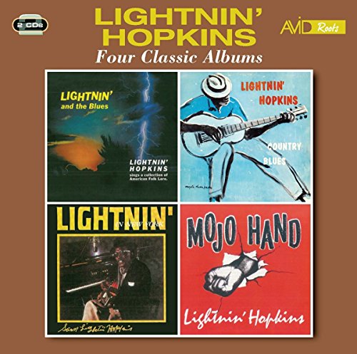 CD cover featuring Lightnin’ Hopkins with four album art panels.