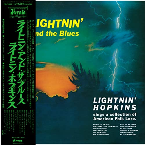 Vinyl record cover for Lightnin Hopkins’ “Lightnin’ and the Blues” album.
