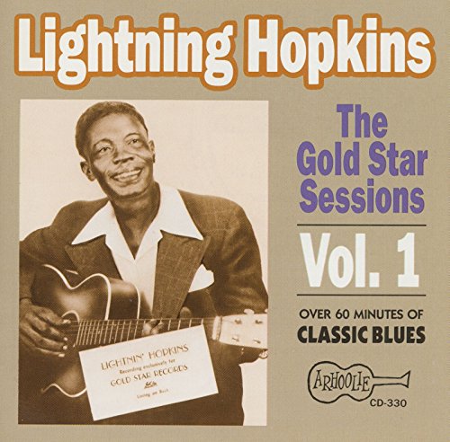 CD cover featuring blues musician Lightning Hopkins with his guitar.