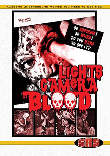 DVD cover for horror film "Lights Camera Blood!" with graphic imagery.