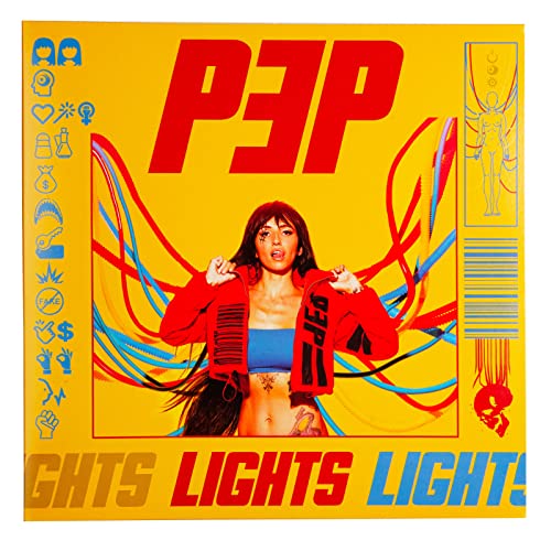 Yellow vinyl record cover with a woman in a red jacket and “PEP” text.