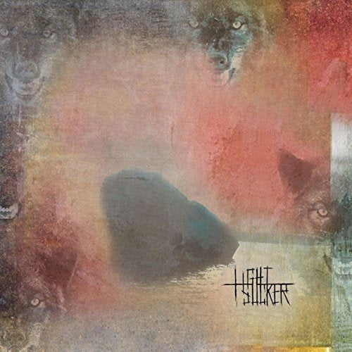Abstract album cover with blurred face and the word "LIGHTSUCKER" visible.