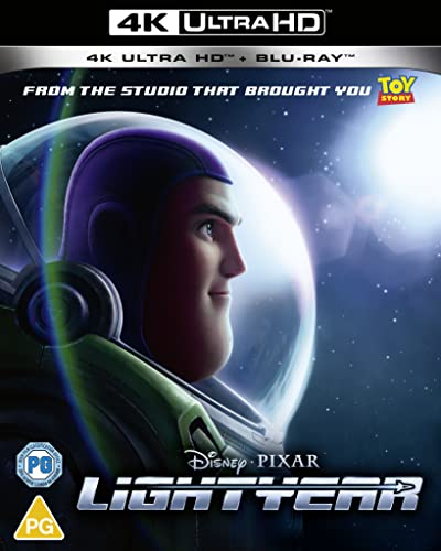 Blu-ray cover for “Lightyear” featuring Buzz Lightyear in a spacesuit.