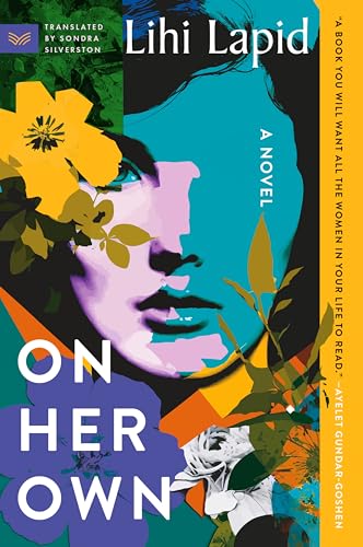 Book cover: woman’s face with flowers, title “On Her Own” in white text.