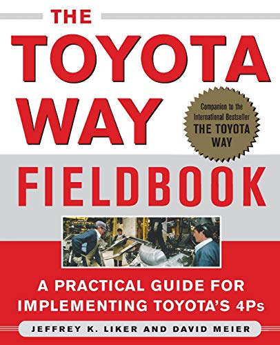 Book cover: “The Toyota Way Fieldbook” with factory workers pictured.