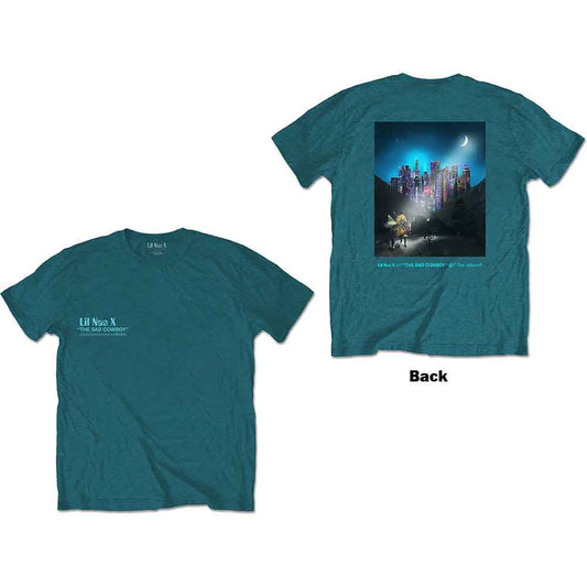 Medium unisex t-shirt with Lil Nas X album artwork on the back.