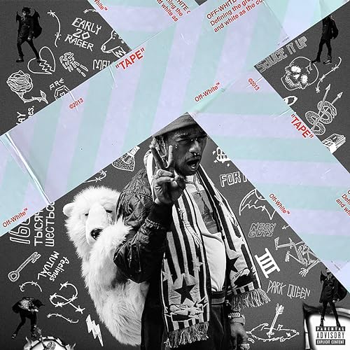 Lil Uzi Vert album cover with fragmented design, polar bear, and text.