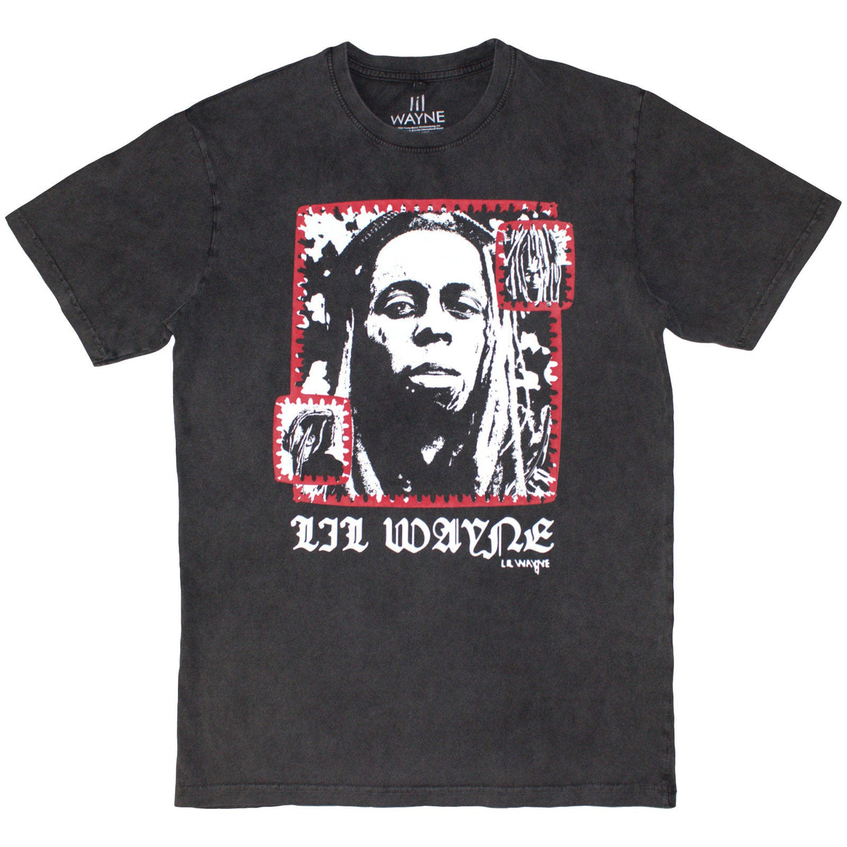X-Large stone wash t-shirt featuring a monochrome photo of Lil Wayne.