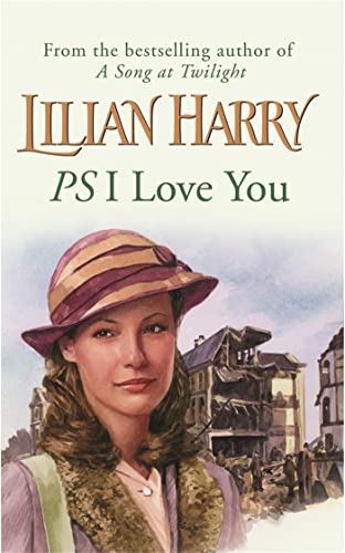 Book cover: woman in hat, wartime buildings in background.