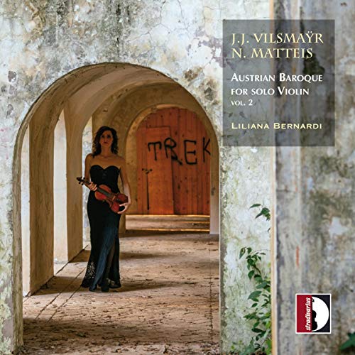 CD cover featuring a woman in black dress holding violin in an arched doorway.