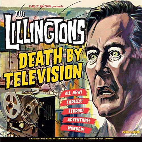 Vinyl record cover for "Death By Television" by The Lillingtons, comic book style.