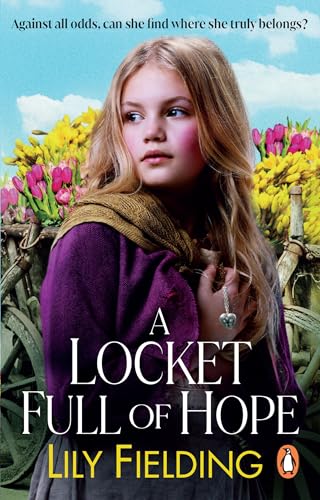 Book cover featuring a young girl holding a heart-shaped locket against a floral background.