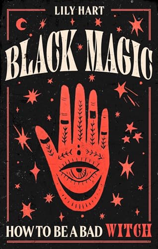 Book cover: "Black Magic" with a red hand and eye illustration.