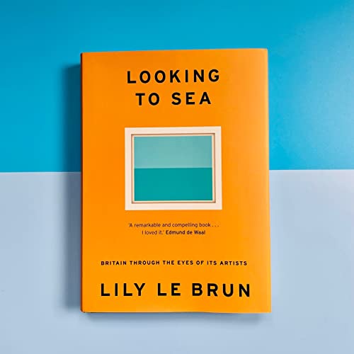 Orange book cover titled Looking to Sea by Lily Le Brun with abstract art.