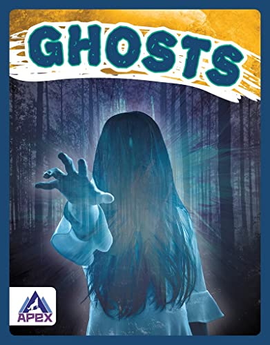 Book cover: "Ghosts" depicts a ghostly figure in a dark forest.