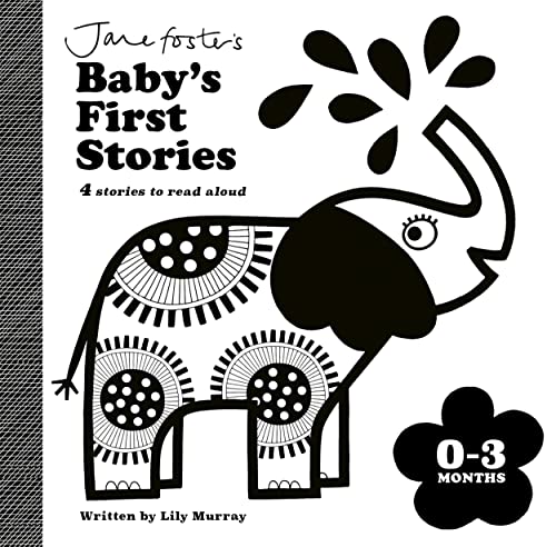 Black and white baby book cover with an elephant and text "0-3 months".