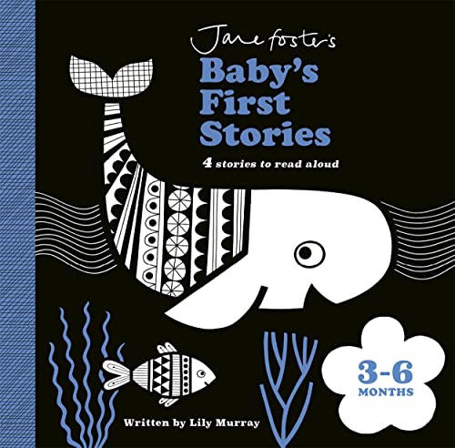 Black and white baby book cover with whale illustration, ages 3–6 months.