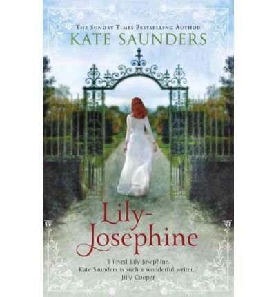 Book cover: woman in white dress walking towards ornate gates.