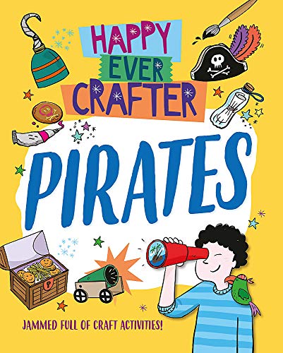 Colorful cover of "Pirates" craft activity book with a boy and pirate items.