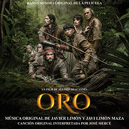 CD cover for "Oro" soundtrack featuring a group of explorers in a jungle.