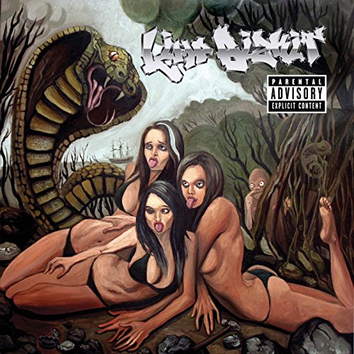 Limp Bizkit album cover: cobra, women, and a desolate, painted landscape.