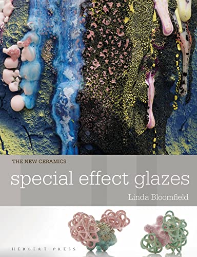 Book cover showing textured, multi-colored ceramic glaze patterns and two small abstract ceramic sculptures.
