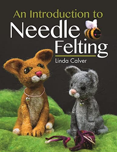 Book cover featuring two needle-felted cat figures and crafting supplies.