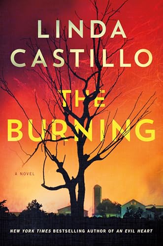 Book cover: "The Burning" by Linda Castillo, featuring a silhouetted tree.