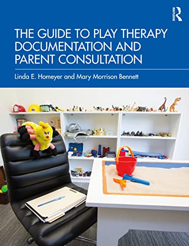 Book cover with play therapy room scene, chair, and toys.