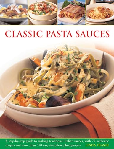 Cookbook cover featuring pasta with seafood and smaller pasta dish images.