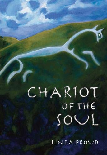 Book cover: white horse hill figure, title “Chariot of the Soul” below.