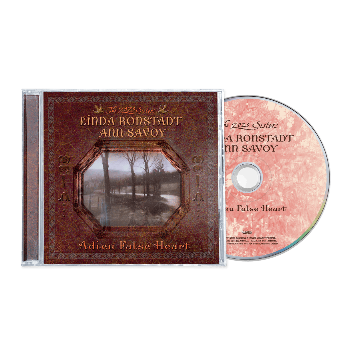 CD case for "Adieu False Heart" by Linda Ronstadt & Ann Savoy.