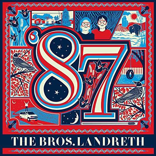 Album cover art featuring the number 87 surrounded by illustrated vignettes and red borders.