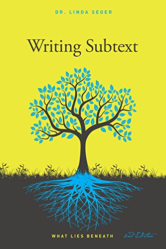 Book cover: "Writing Subtext" with a tree illustration and yellow background.