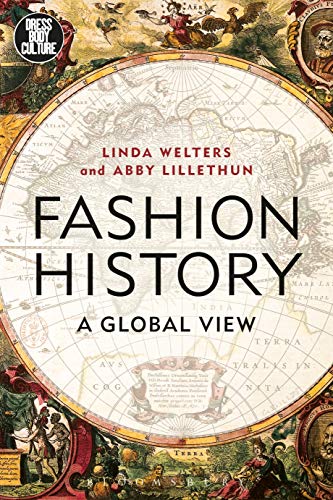 Book cover: "Fashion History" with a world map and ornate border.