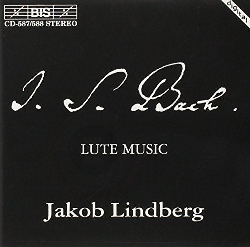CD cover: black background with white text “J.S. Bach” and “Jakob Lindberg.”