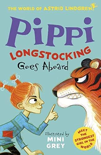 Pippi Longstocking and a tiger on the book cover.