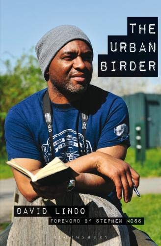 Book cover featuring a Black man with a book and binoculars.