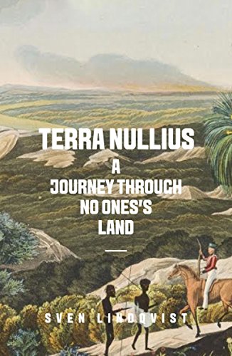 Book cover: landscape painting with figures, title "Terra Nullius" and author Sven Lindqvist.