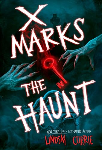 Book cover: "X Marks the Haunt" with skeletal hands and a red key.