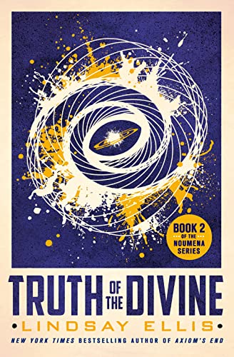 Book cover: swirling white lines, yellow splashes, and an eye-shaped galaxy.